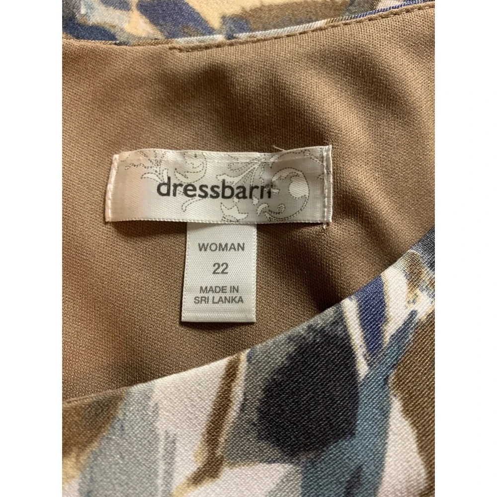 NWT- Dressbarn Women's Plus Size 22W Tiered Sheath Dress Abstract Leaf Print - Picture 4 of 7